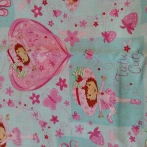 Strawberry Shortcake Ballerina Tutu Cute Fabric Rare Fat Quarter